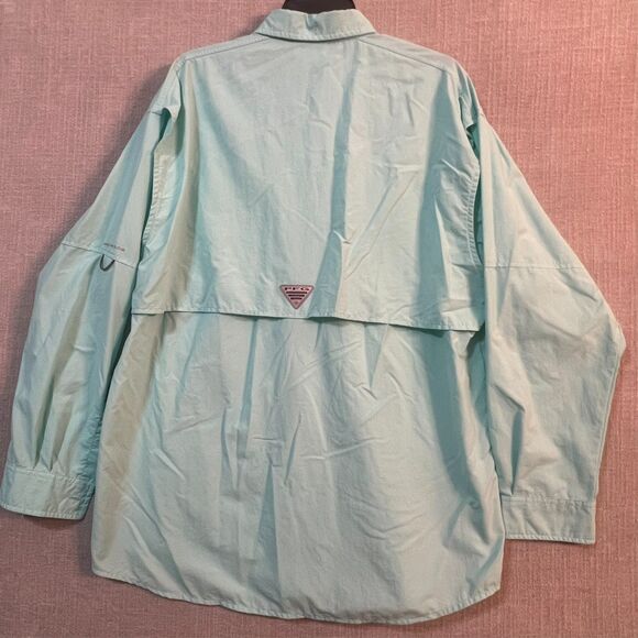 3 Columbia Bahama PFG Breathable Long Sleeve Button Down Shirt (Men's L) Blue - Picture 6 of 16